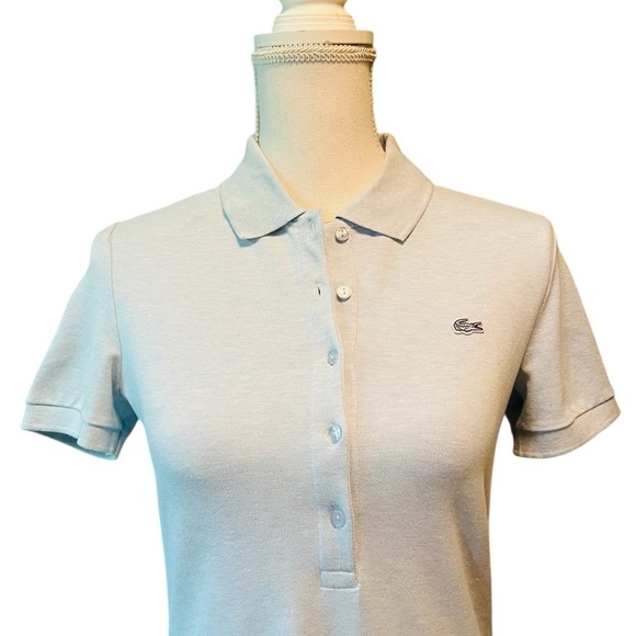 Lacoste Soft Blue & White Classic Polo Dress Size 6 NWOT - Picture 2 of 12